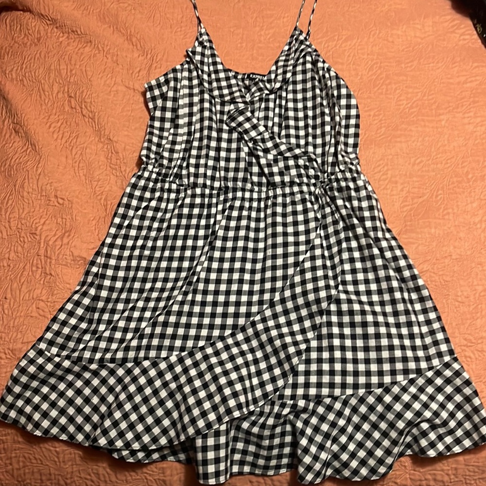 Black and white squared dress
